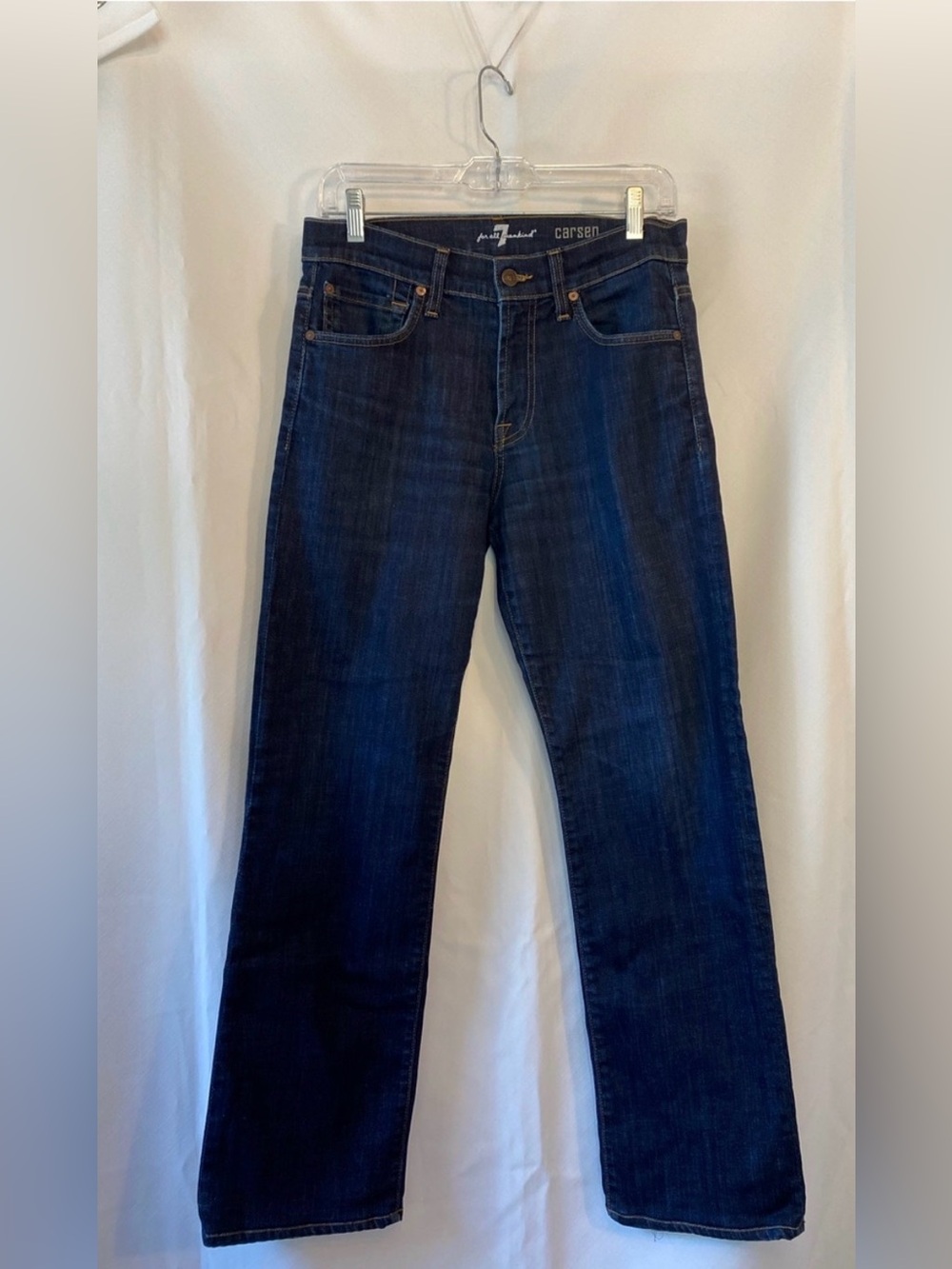 7 For All Mankind Mens Carsen Dark Wash Straight Leg Jeans 29 Streetwear Grunge